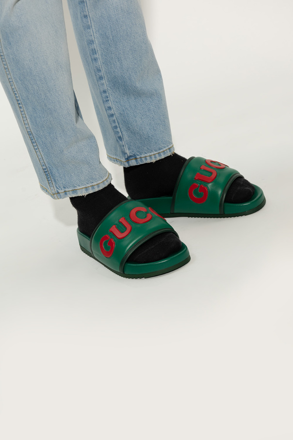 Lime green clearance gucci slides